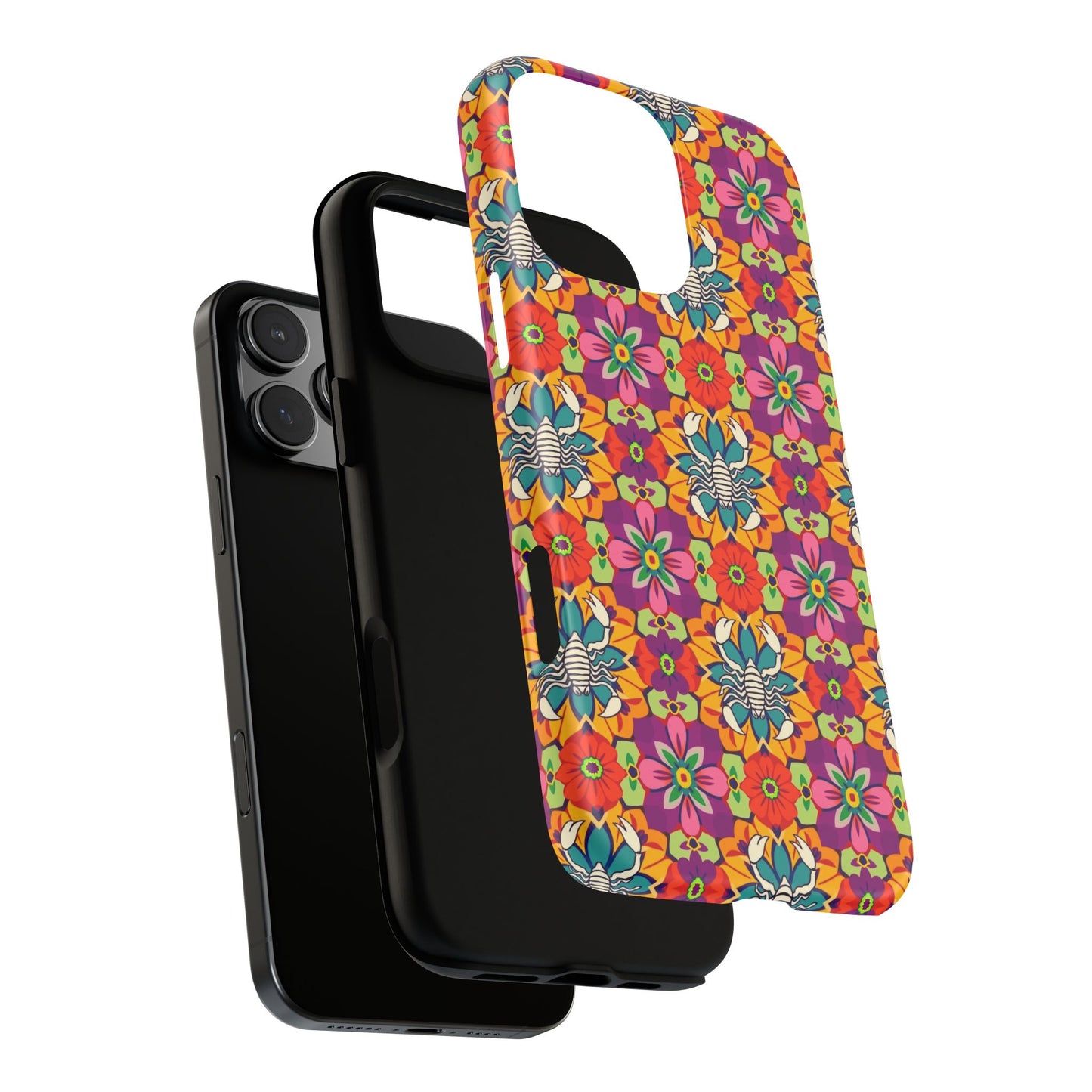 Tough Cases, Scorpio, Zodiac v3, Flower Pattern