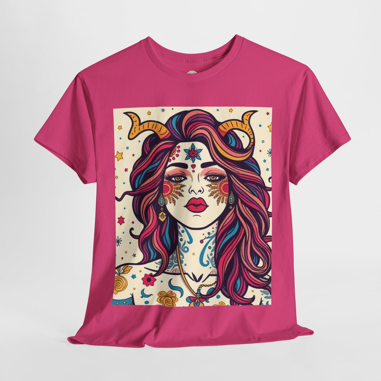 Unisex Heavy Cotton T-Shirt, Virgo, Zodiac v3, Sexy Art