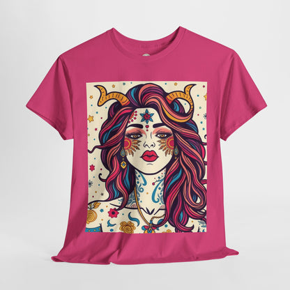 Unisex Heavy Cotton T-Shirt, Virgo, Zodiac v3, Sexy Art