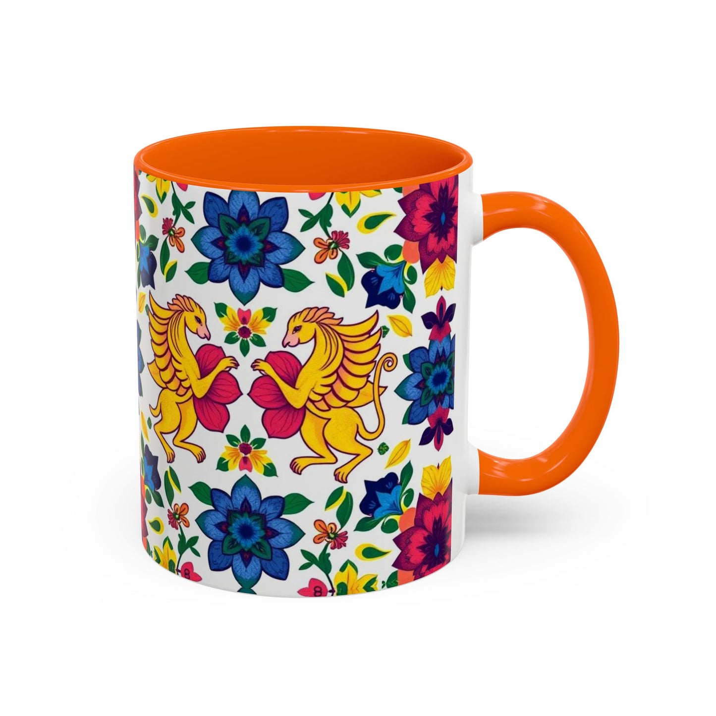 Accent Coffee Mug, Gemini, Zodiac, Flower Pattern, (11, 15oz)