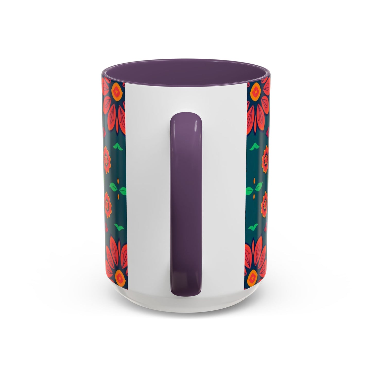 Accent Coffee Mug, Leo, Zodiac v1, Flower Pattern, (11, 15oz)
