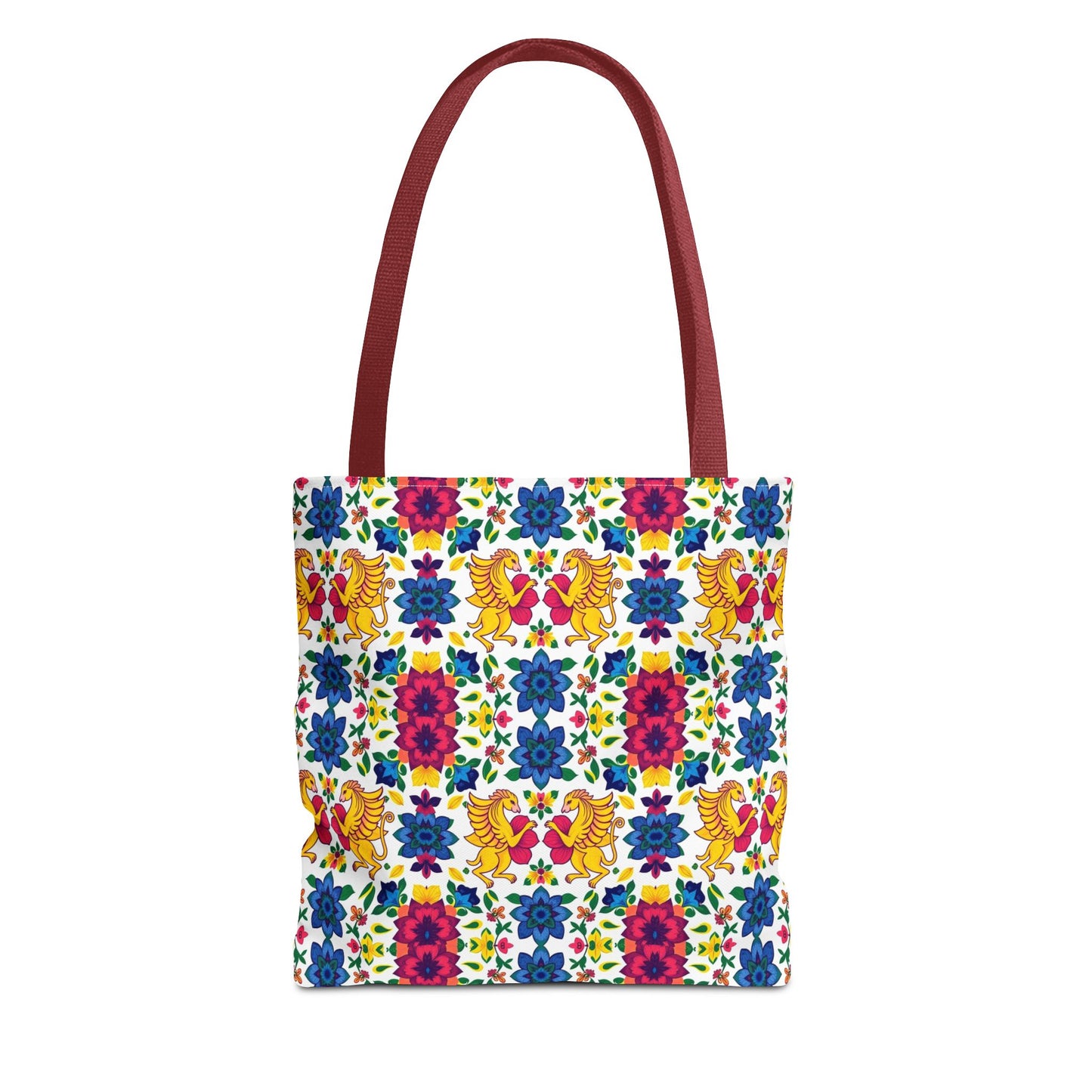 Tote Bag, (AOP), Gemini, Zodiac v6, Flower Pattern
