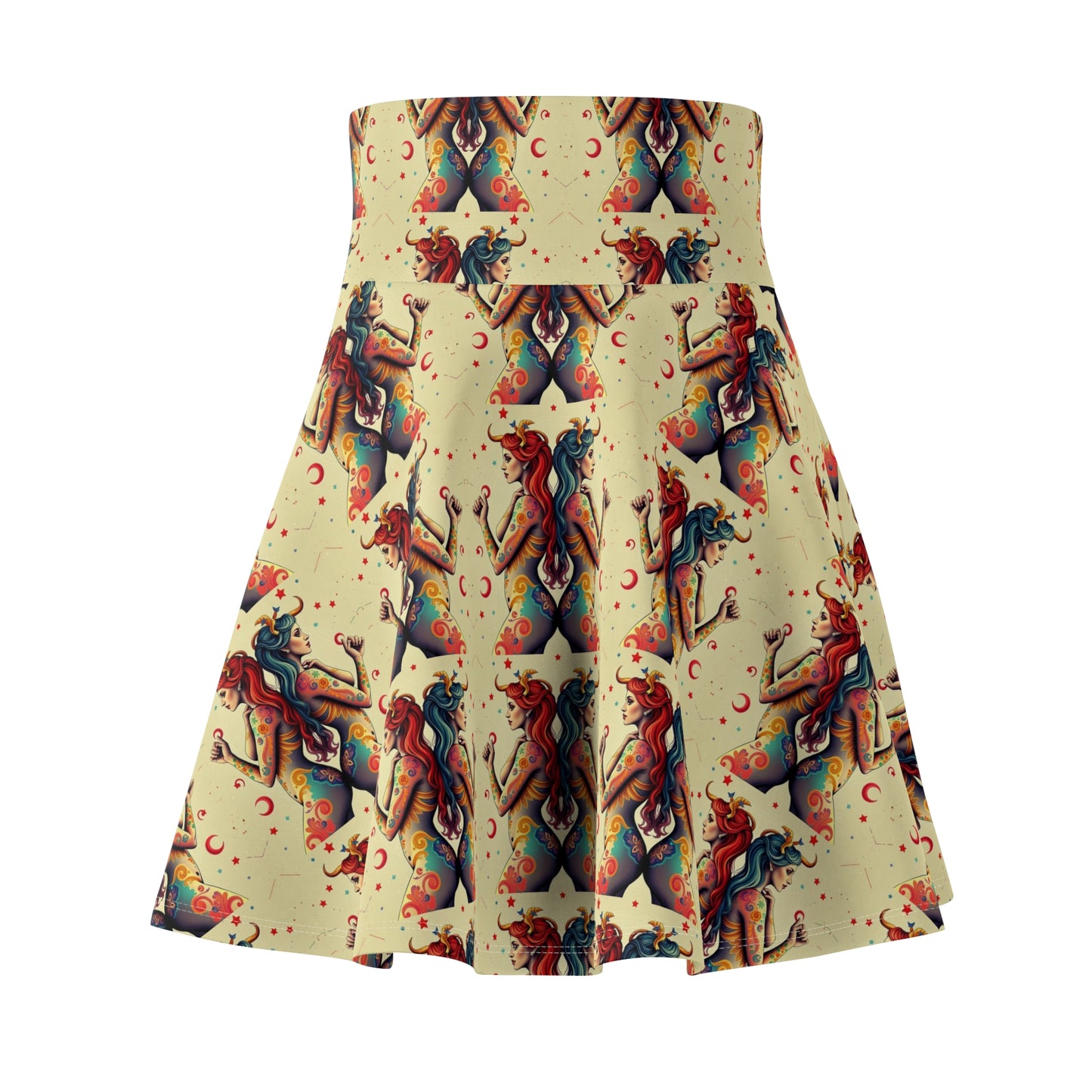Women's Skater Skirt, (AOP), Gemini, Zodiac, Sexy Pattern