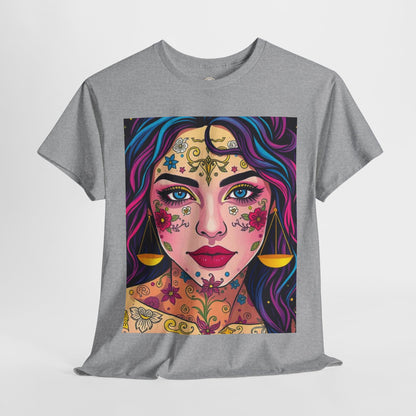 Unisex Heavy Cotton T-Shirt, Libra, Zodiac v4, Sexy Art