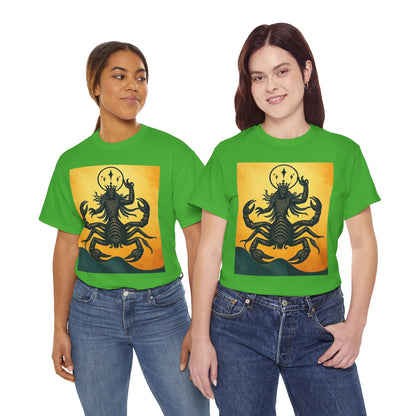 Unisex Heavy Cotton T-Shirt, Scorpion King, Print Art v1, Scorpio Zodiac Design
