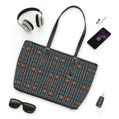 Leather Shoulder Bag, Pisces, Zodiac v4, Shapes Pattern
