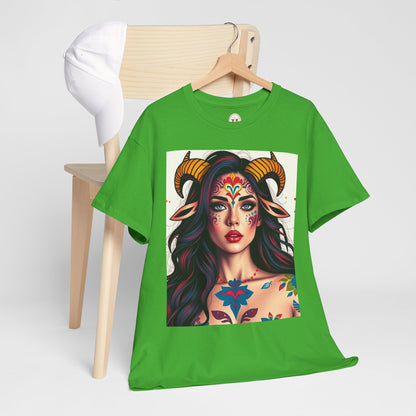 Unisex Heavy Cotton T-Shirt, Taurus, Zodiac v1, Sexy Art