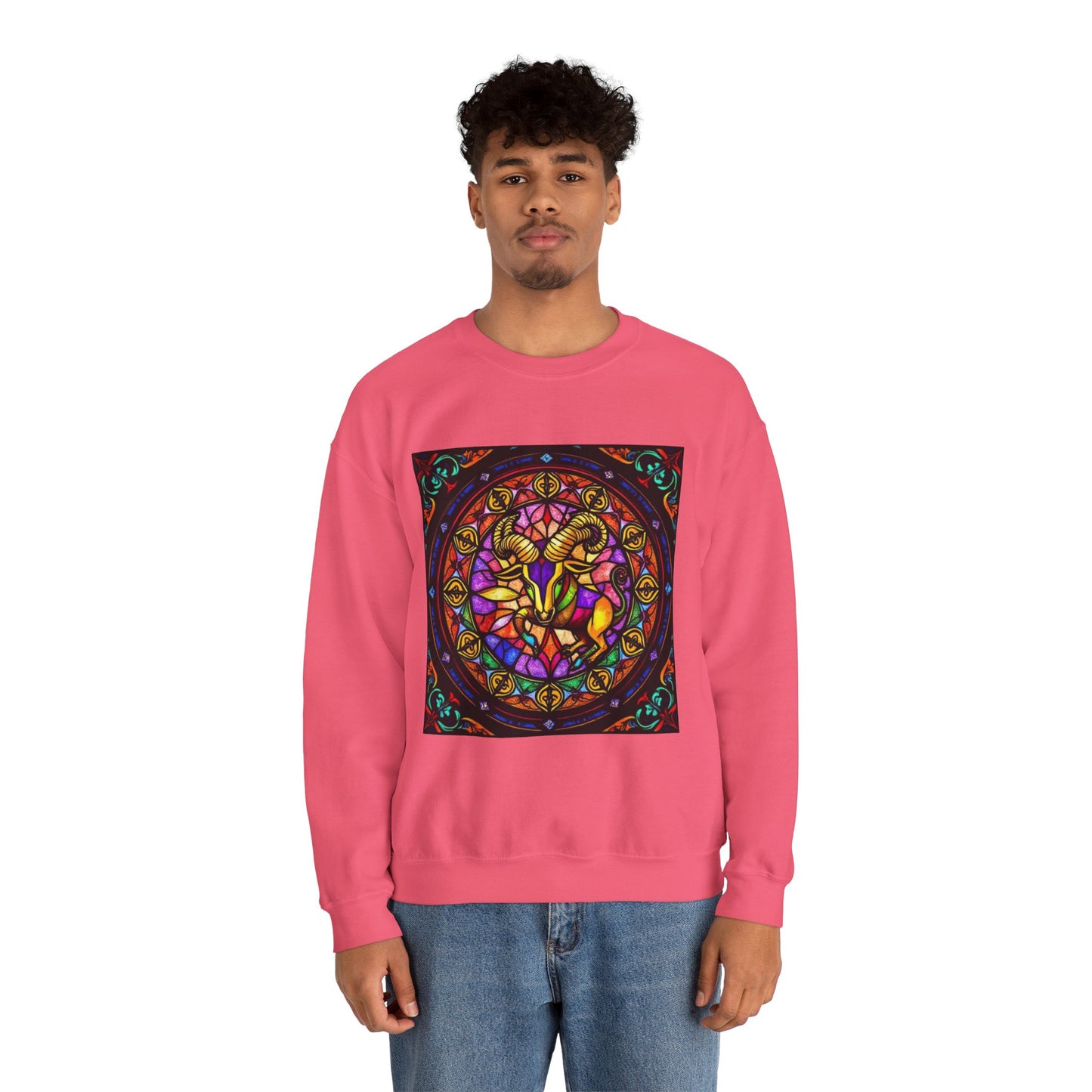 Unisex Heavy Blend™ Crewneck Sweatshirt, Glass 1, Taurus Zodiac Design