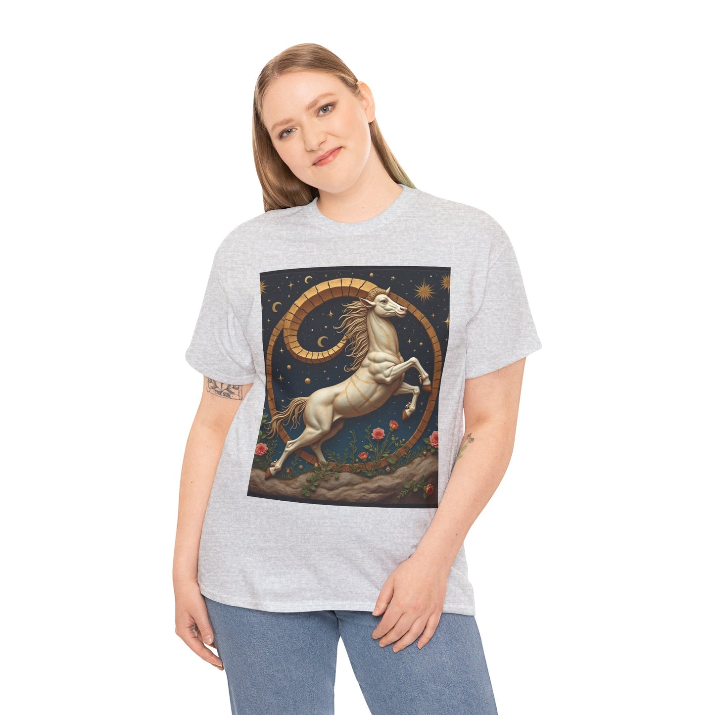 Unisex Heavy Cotton T-Shirt, Aries Animal. Zodiac Design