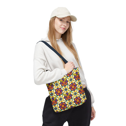 Tote Bag, (AOP), Taurus, Zodiac v5, Flower Pattern