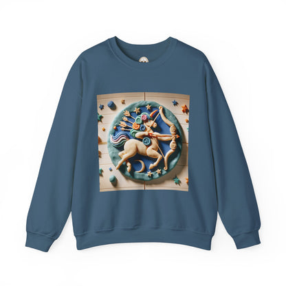 Unisex Heavy Blend™ Crewneck Sweatshirt, Colorful Horse, Sagittarius Zodiac Design