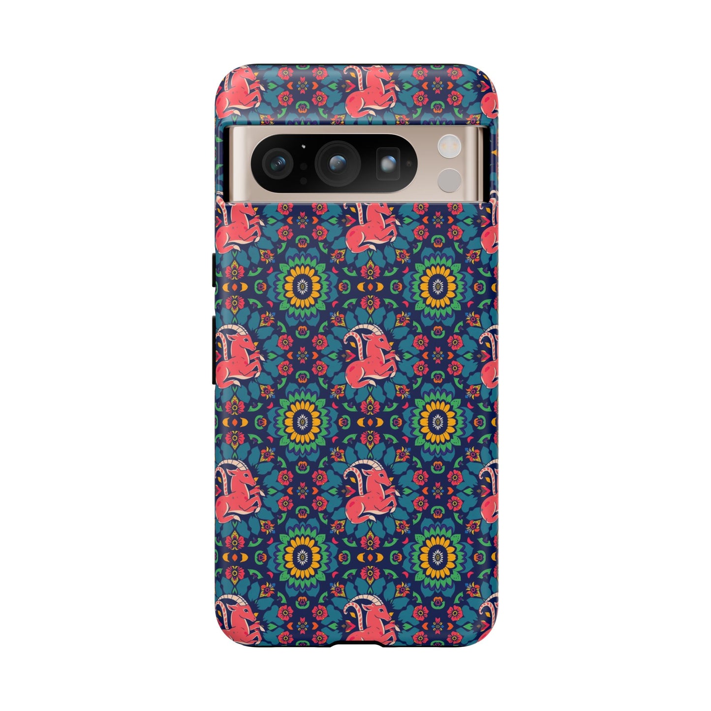 Tough Cases, Capricorn, Zodiac v1, Flower Pattern