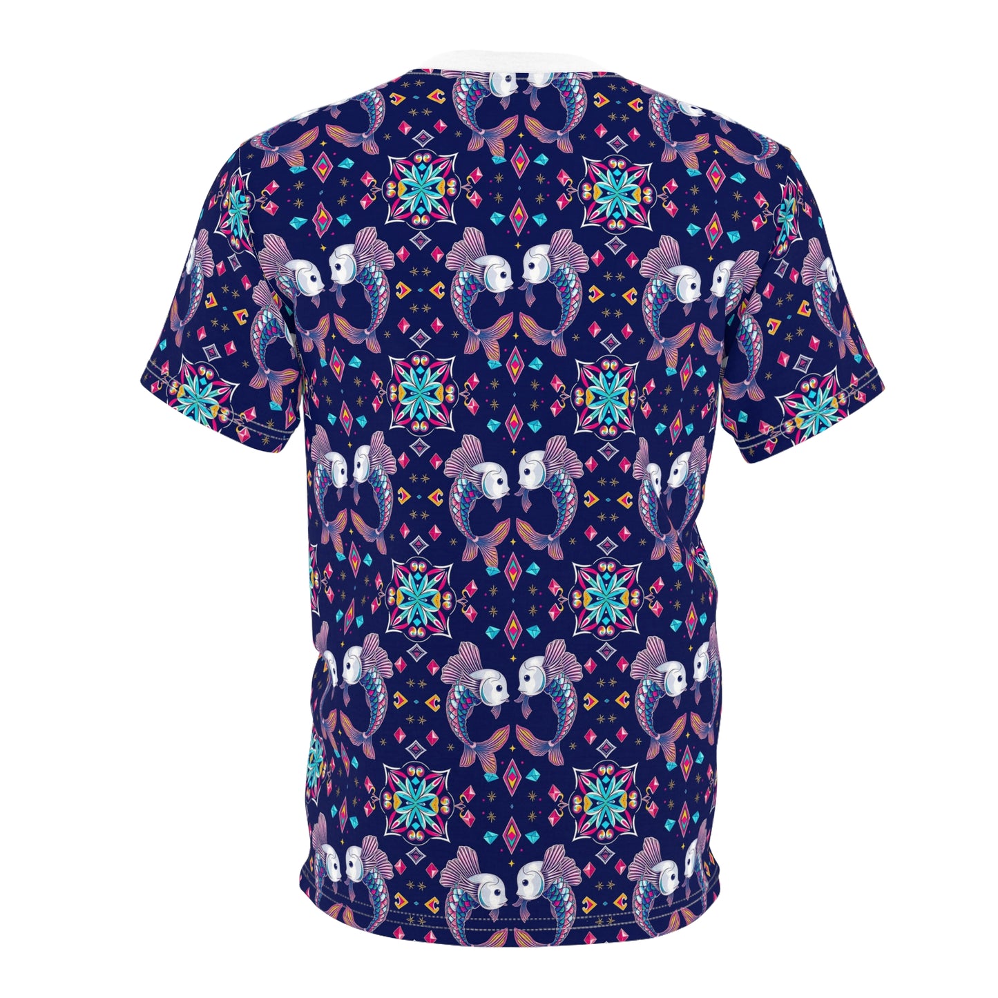 Unisex Cut & Sew T-Shirt, (AOP), Pisces, Zodiac, Jewels Pattern