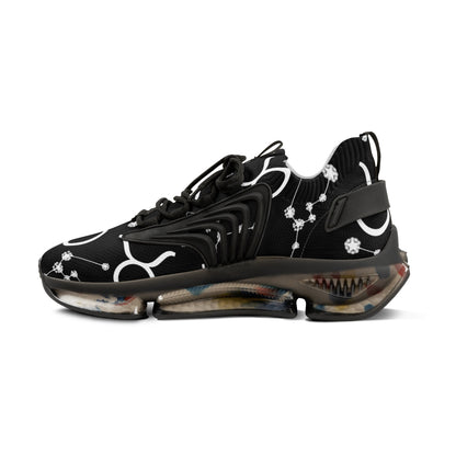 Men's Mesh Sneakers, Taurus Zodiac Sign, AOP, Black