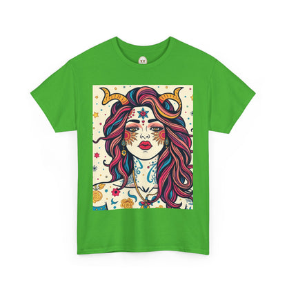 Unisex Heavy Cotton T-Shirt, Virgo, Zodiac v3, Sexy Art