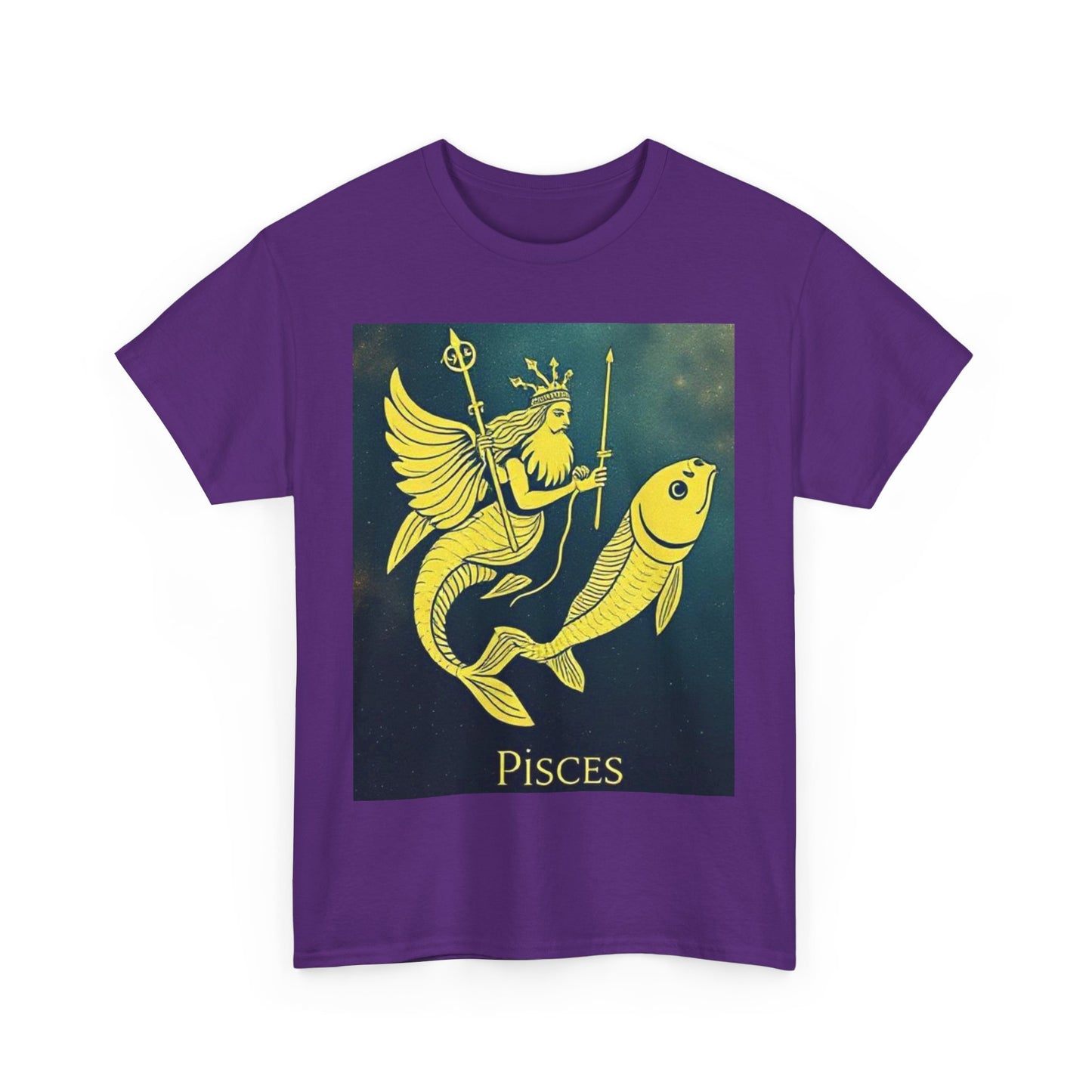 Unisex Heavy Cotton T-Shirt, Pisces Queen, Zodiac Design