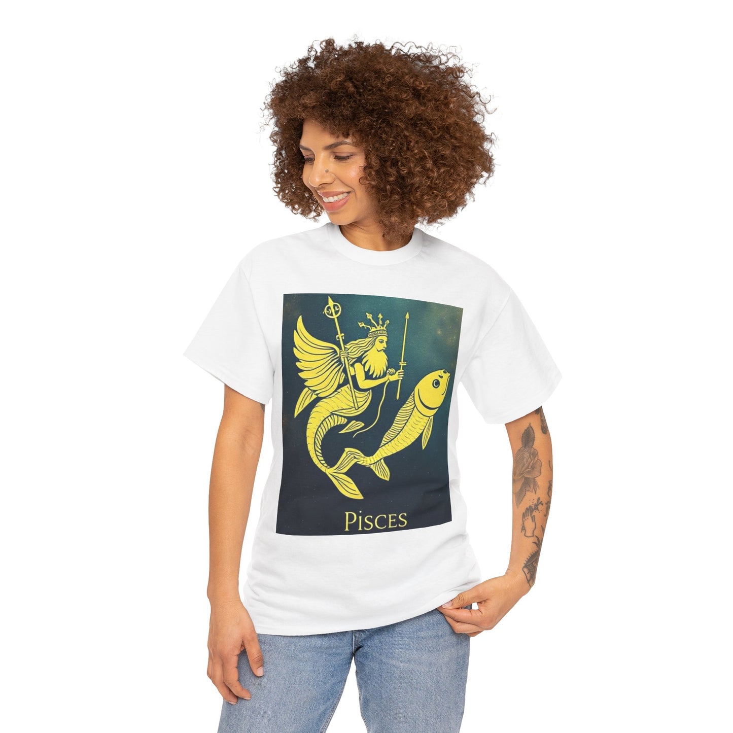 Unisex Heavy Cotton T-Shirt, Pisces Queen, Zodiac Design
