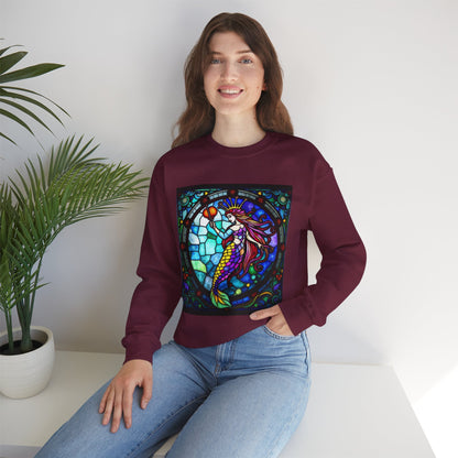 Unisex Heavy Blend™ Crewneck Sweatshirt, Glass, Aquarius Zodiac Design