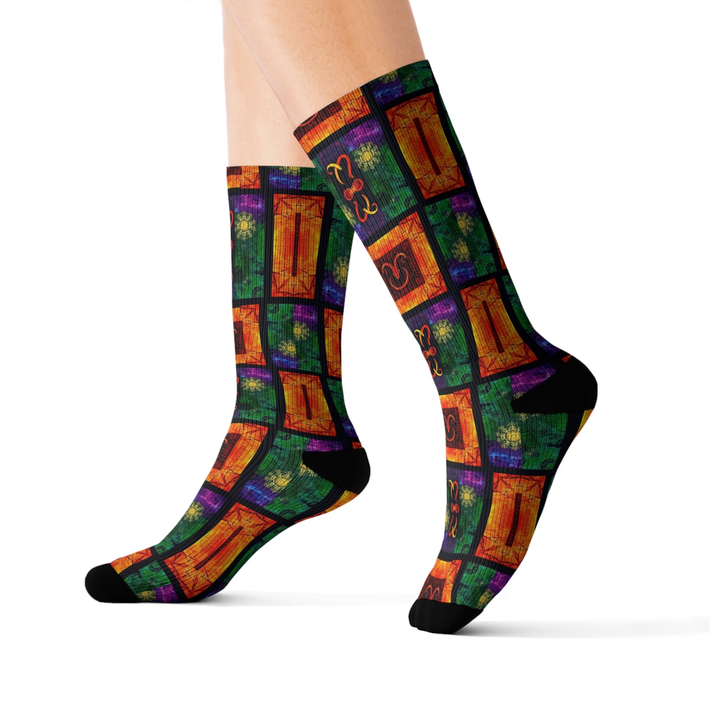 Sublimation Socks, Capricorn, Zodiac v1, Shapes Pattern