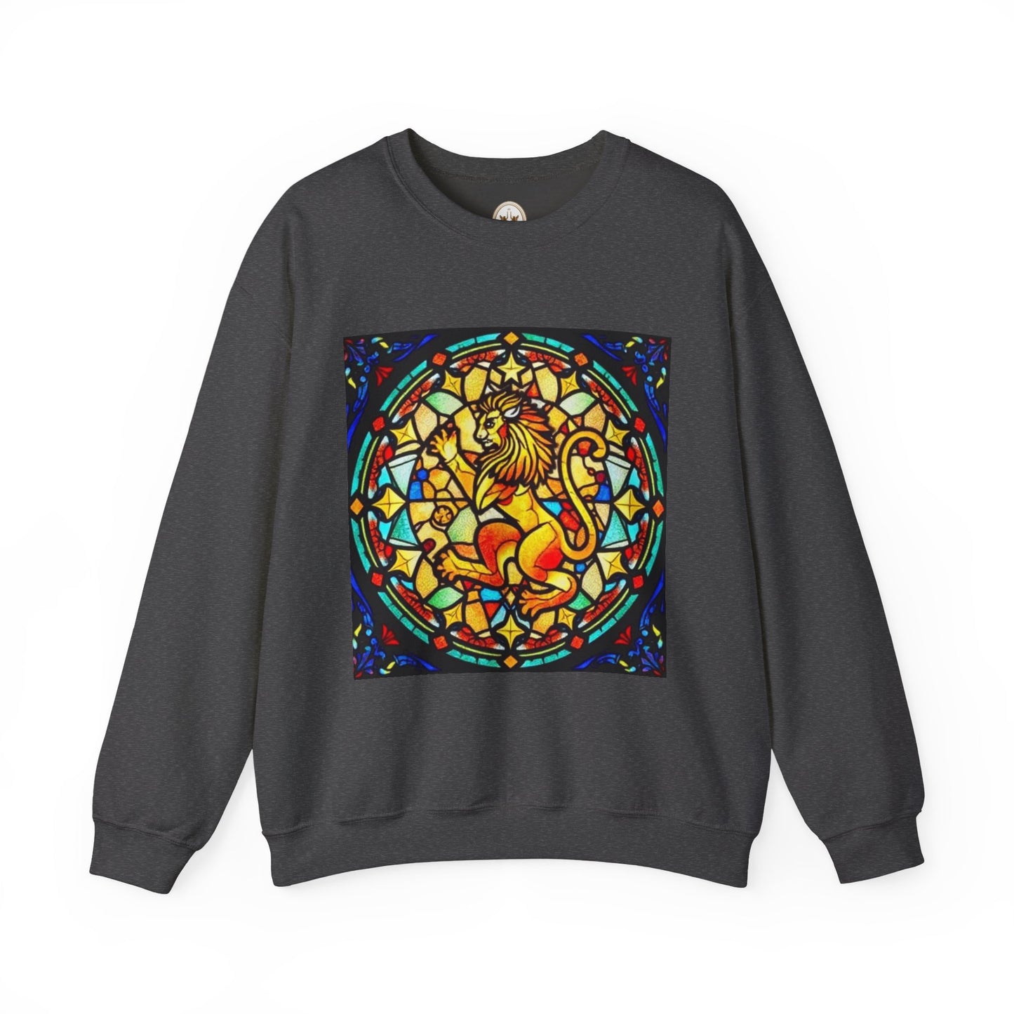 Unisex Heavy Blend™ Crewneck Sweatshirt, Glass 1, Leo Zodiac Design