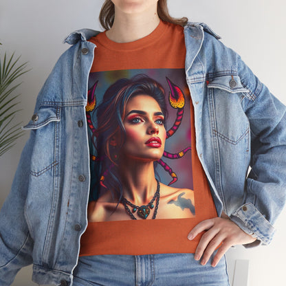 Unisex Heavy Cotton T-Shirt, Scorpio, Zodiac v2, Sexy Art