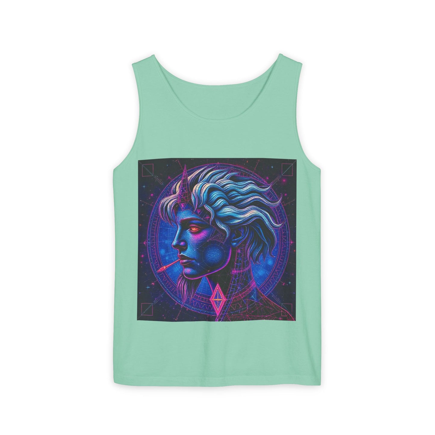 Unisex Garment-Dyed, Tank Top, Gemini, Pop Art v1, 100% US cotton