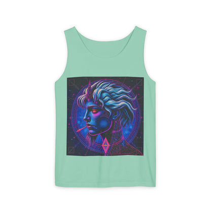 Unisex Garment-Dyed, Tank Top, Gemini, Pop Art v1, 100% US cotton
