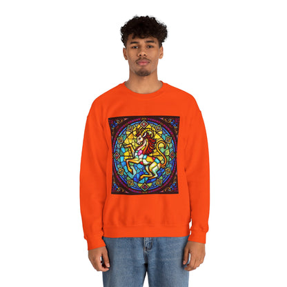 Unisex Heavy Blend™ Crewneck Sweatshirt, Glass, Capricorn Zodiac Design