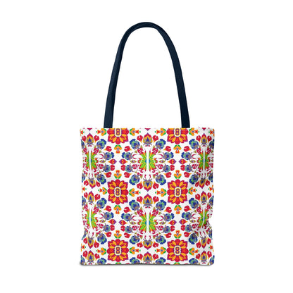 Tote Bag, (AOP), Libra, Zodiac v5, Flower Pattern