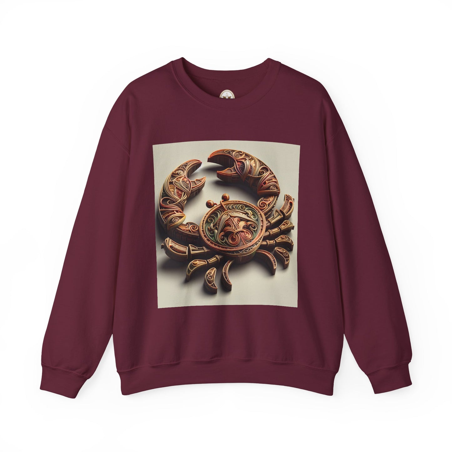 Unisex Heavy Blend™ Crewneck Sweatshirt, Crab Artifact, Cancer Zodiac Design