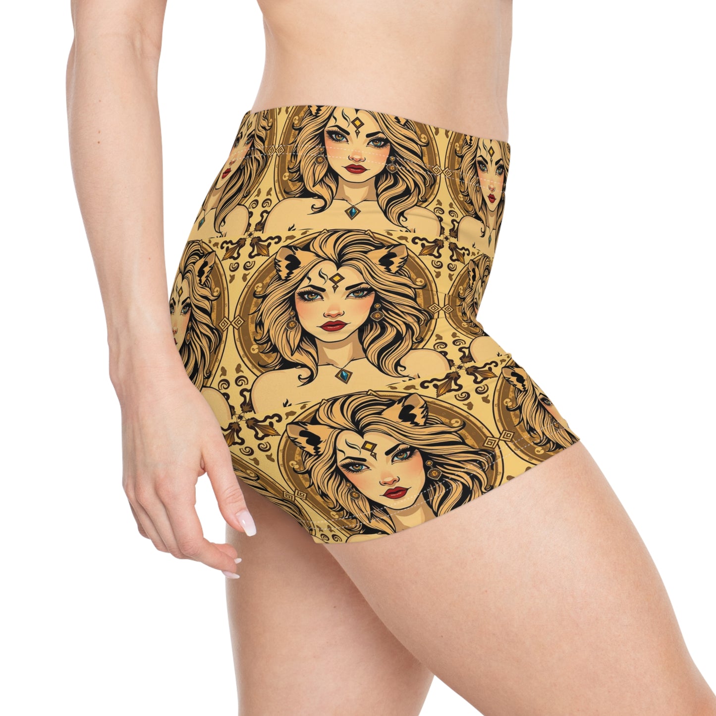 Women's Shorts, (AOP), Leo, Zodiac v2, Sexy Pattern
