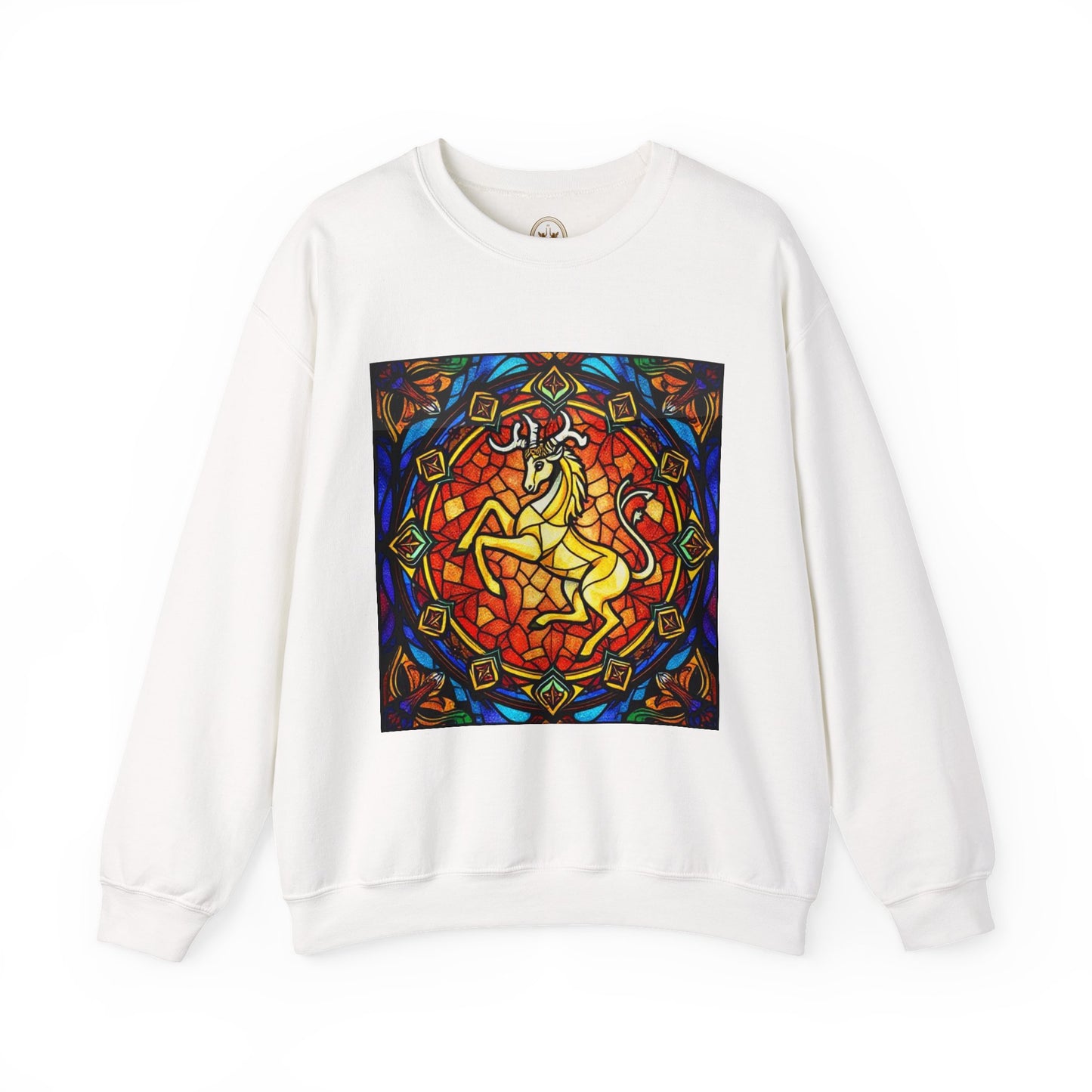 Unisex Heavy Blend™ Crewneck Sweatshirt, Glass 1, Capricorn Zodiac Design