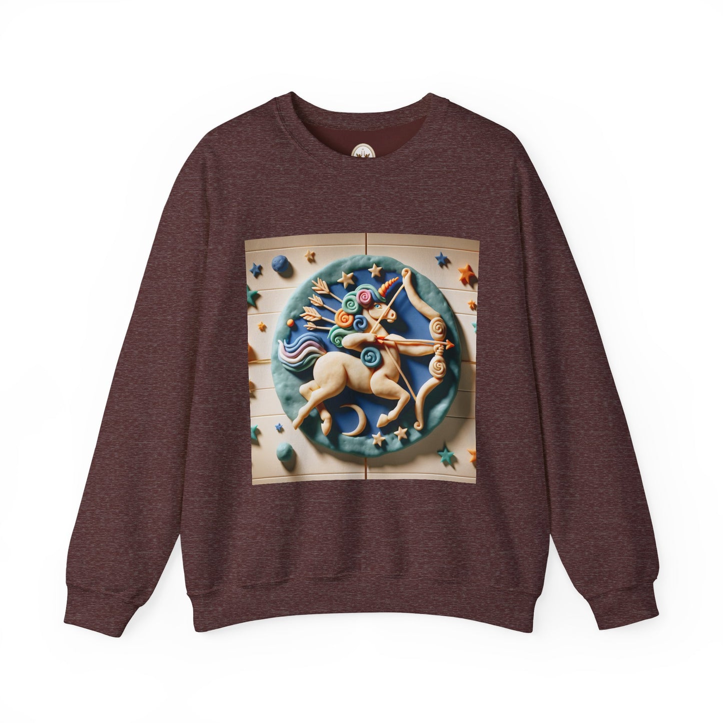 Unisex Heavy Blend™ Crewneck Sweatshirt, Colorful Horse, Sagittarius Zodiac Design