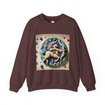 Unisex Heavy Blend™ Crewneck Sweatshirt, Colorful Horse, Sagittarius Zodiac Design