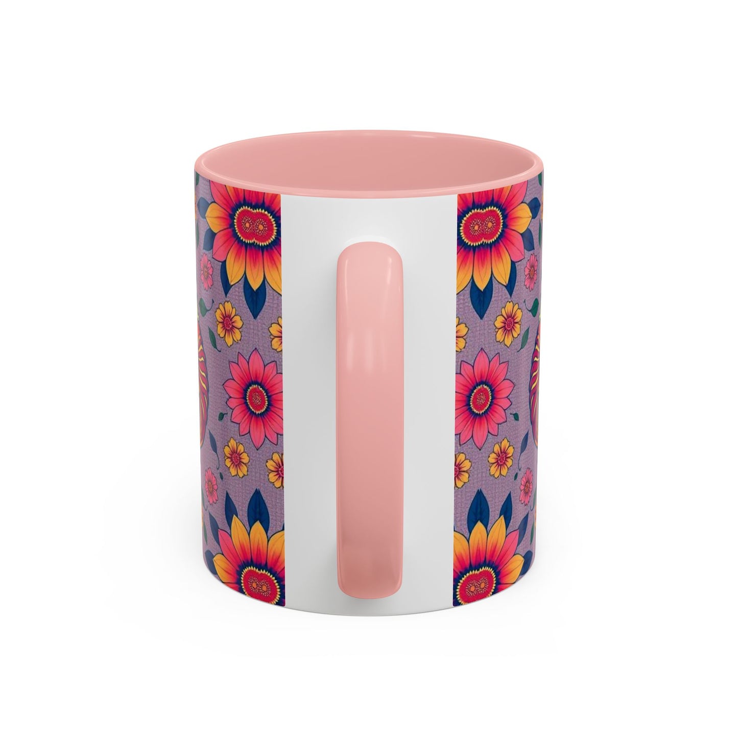 Accent Coffee Mug, Pisces, Zodiac v2, Flower Pattern, (11, 15oz)