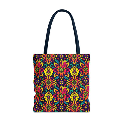 Tote Bag, (AOP), Capricorn, Zodiac, Flower Pattern