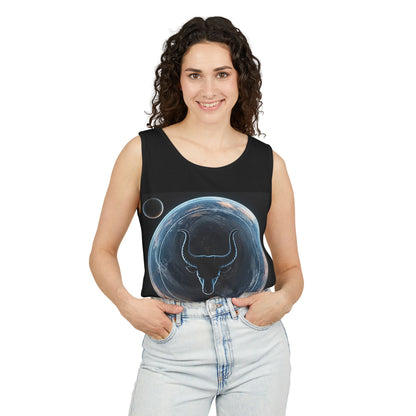 Unisex Garment-Dyed, Tank Top, Taurus Design, Planet Animal v1, 100% US cotton