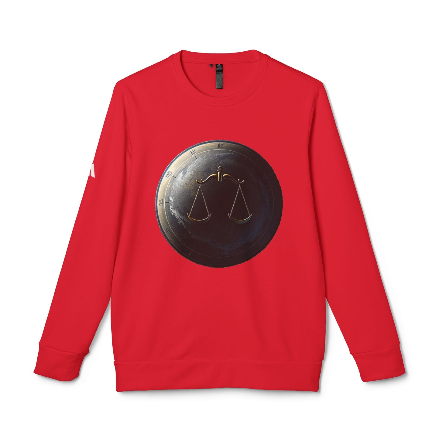 Adidas, Unisex Fleece Crewneck Sweatshirt, Libra, Planet Symbol, Zodiac