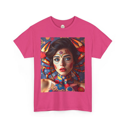Unisex Heavy Cotton T-Shirt, Cancer, Zodiac v1, Sexy Art
