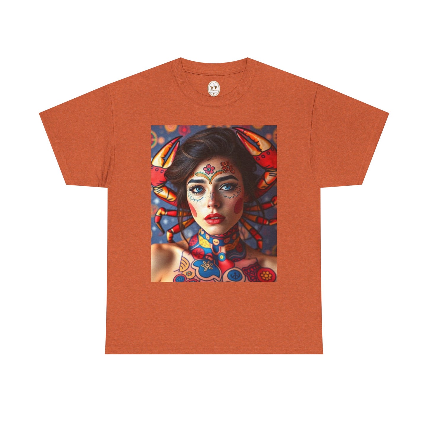 Unisex Heavy Cotton T-Shirt, Cancer, Zodiac v1, Sexy Art