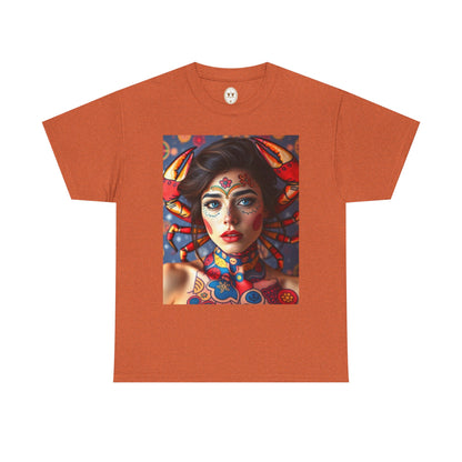 Unisex Heavy Cotton T-Shirt, Cancer, Zodiac v1, Sexy Art