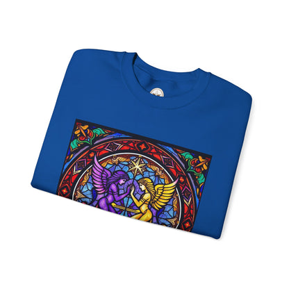 Unisex Heavy Blend™ Crewneck Sweatshirt, Glass, Gemini Zodiac Design