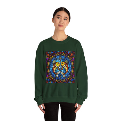 Unisex Heavy Blend™ Crewneck Sweatshirt, Glass 1, Pisces Zodiac Design