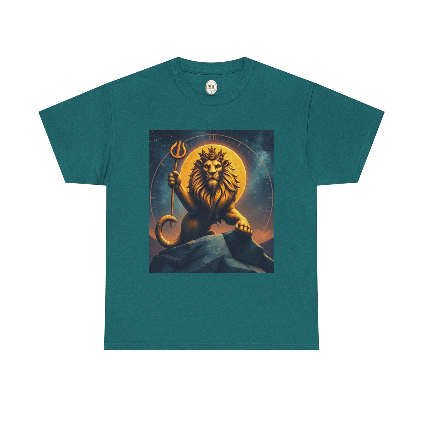 Unisex Heavy Cotton T-Shirt, King of Lions v2, Leo Zodiac Design