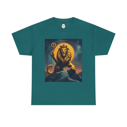 Unisex Heavy Cotton T-Shirt, King of Lions v2, Leo Zodiac Design