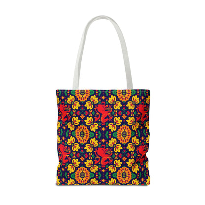 Tote Bag, (AOP), Virgo, Zodiac v4, Flower Pattern