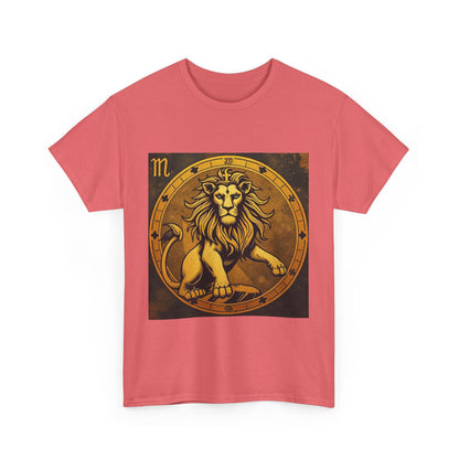 Unisex Heavy Cotton T-Shirt, Gold Lion, Leo Zodiac Design