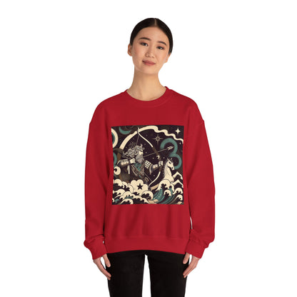 Unisex Heavy Blend™ Crewneck Sweatshirt, Man With Arrow Sagittarius Zodiac Design