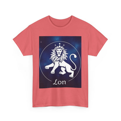 Unisex Heavy Cotton T-Shirt, Space Lion, Leo Zodiac Design