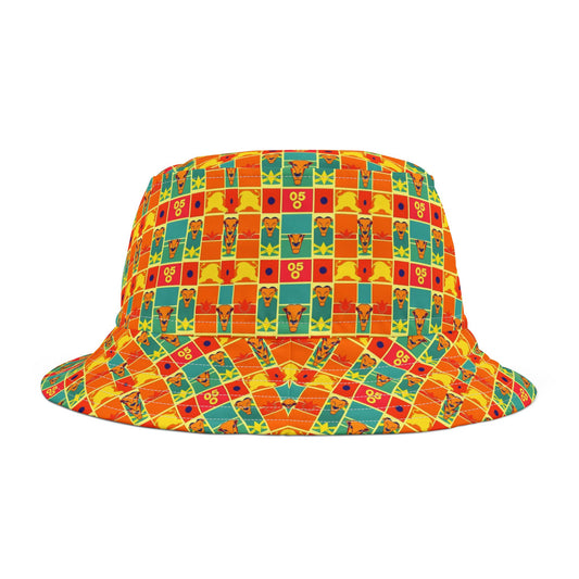 Bucket Hat, (AOP), Leo, Zodiac v1, Shape Pattern